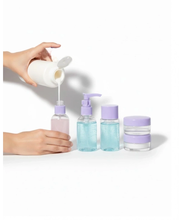 5 Parça Şeffaf Seyahat Kozmetik Seti 30 ml