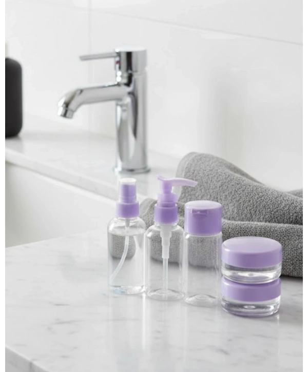 5 Parça Seyahat Banyo Seti 30 ml Şeffaf Taşınabilir Şişe Seti
