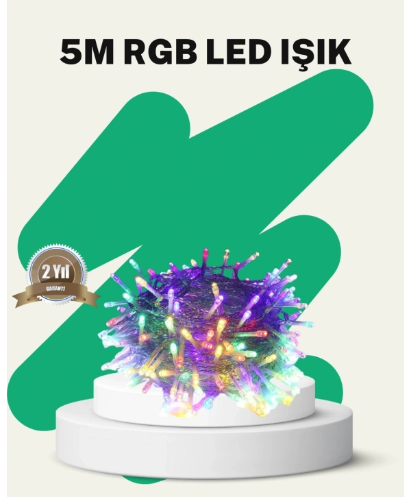 50’li LED Şeffaf Kablolu 5 m Aydınlatma Işık Süsleme Led