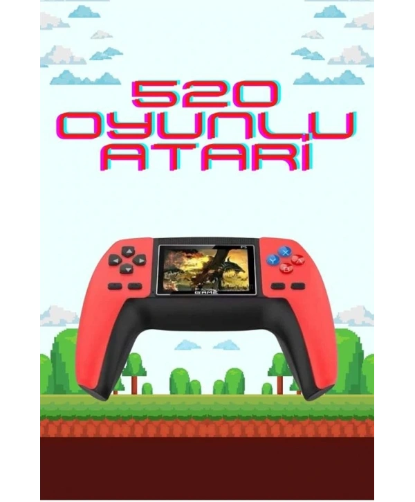 520 Retro Oyunlu El Konsolu Atari Oyun Konsolu Taşınabilir