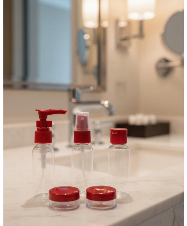 5’li Seyahat Boy Kozmetik Şişe Seti 30 ml Çantalı Organizer