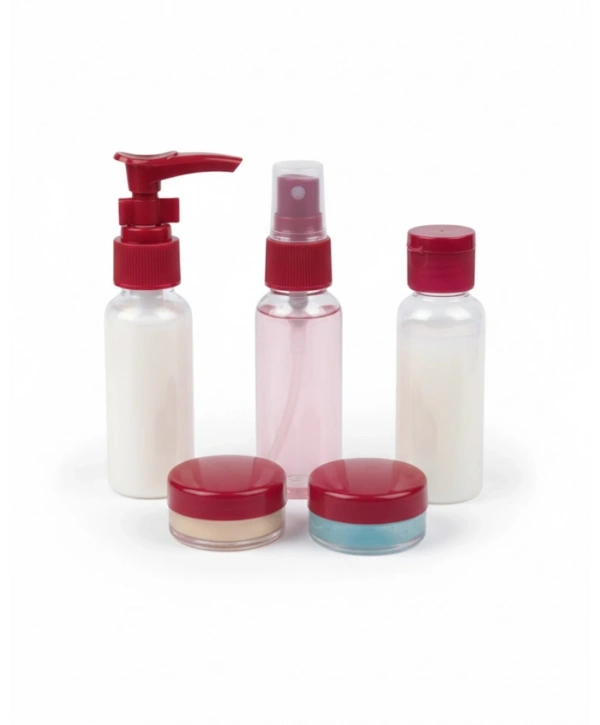 5’li Seyahat Boy Kozmetik Şişe Seti 30 ml Çantalı Organizer