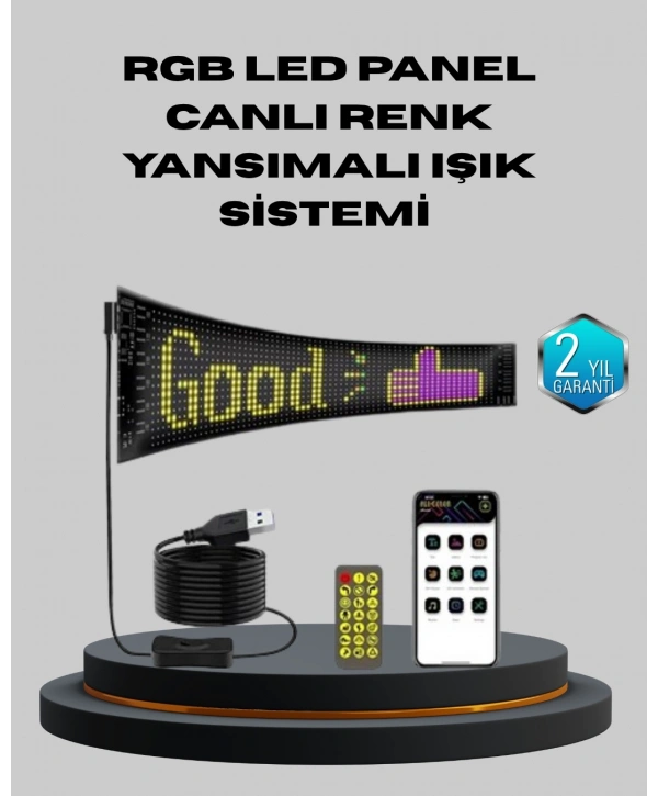 5V USB Akıllı Piksel LED Panel – Mobil Uygulama Kontrollü, Renkli Işık Efektli