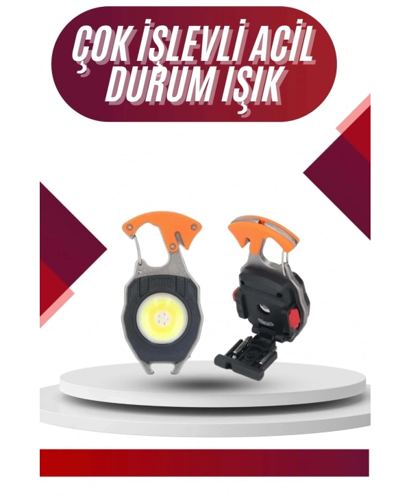 7 Modlu Mini Led Lamba Anahtarlık USB Şarjlı Kamp İçin Taşınabilir