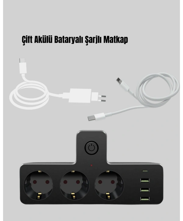 7 Portlu Çoklu Priz USB ve Type-C Girişli Akıllı Güç Ünitesi