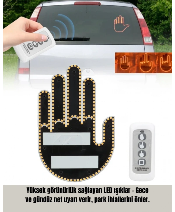 A Kalite Uzaktan Kumandalı LED Park Uyarı Işığı El Figürlü Model