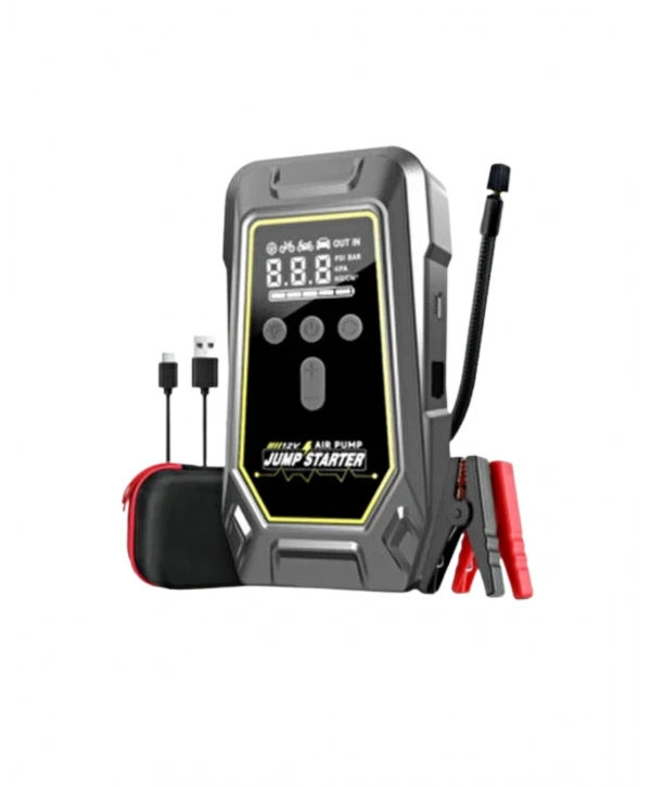 Acil Durum LED Işıklı Akü Takviye ve Hava Kompresörü