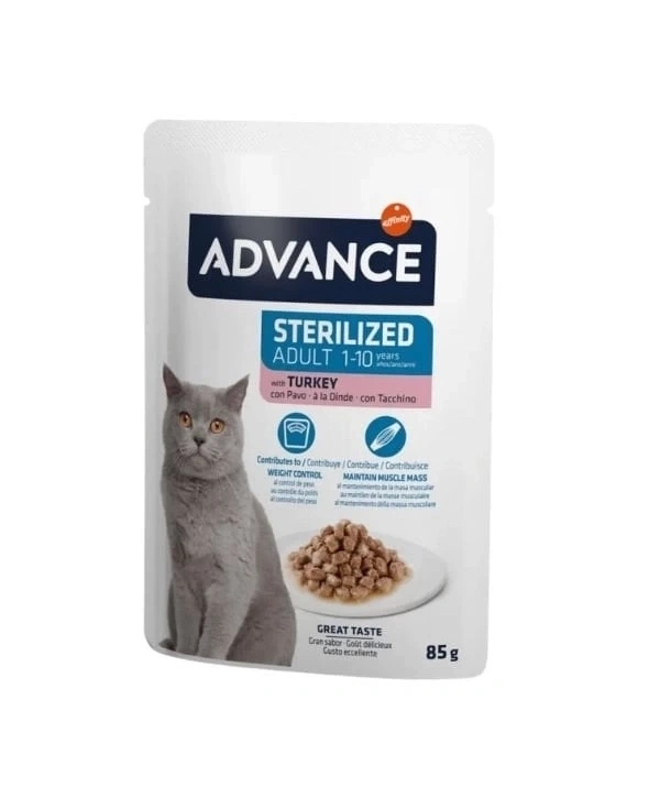 Advance Hindi Etli Pouch Kısırlaştırılmış Yetişkin Kedi Maması 85 Gr