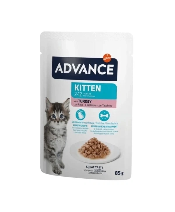 Advance Hindi Etli Pouch Konserve Yavru Kedi Maması 85 Gr