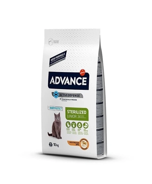 Advance Junior Sterilised Tavuklu Kısırlaştırılmış Genç Kedi Maması 10 Kg