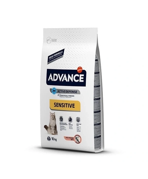 Advance Sensitive Somonlu Hassas Yetişkin Kedi Maması 10 Kg