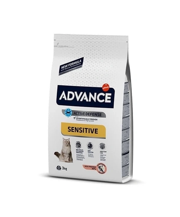 Advance Sensitive Somonlu Hassas Yetişkin Kedi Maması 3 Kg