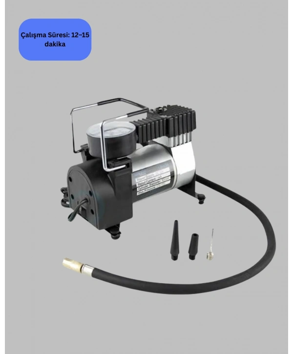 Ağır Hizmet Tipi Oto Kompresör 140 PSI Manometreli