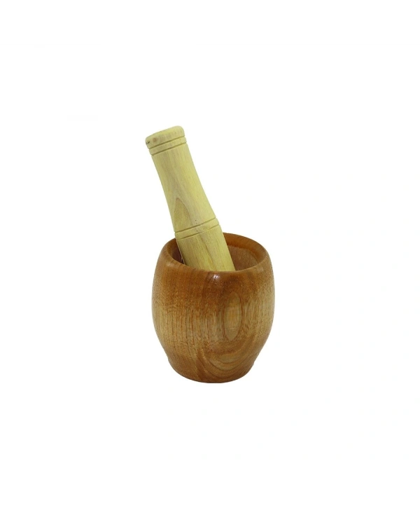 AHŞAP BAMBU HAVAN SARIMSAK DÖVECEK Ç: 7CM--D: 5.8CM--Y: 8.5CM  FİLELİ AMBALAJ (5047)