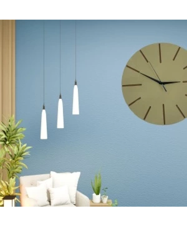 Ahşap Minimal Dekoratif Duvar Saati - 33x33 Cm Açık Sarı