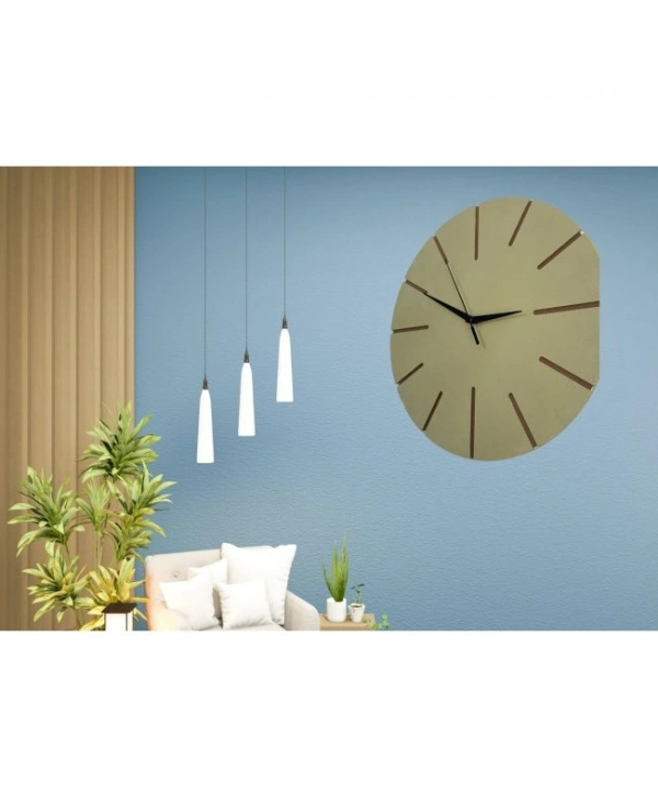 Ahşap Minimal Dekoratif Duvar Saati - 33x33 Cm Açık Sarı