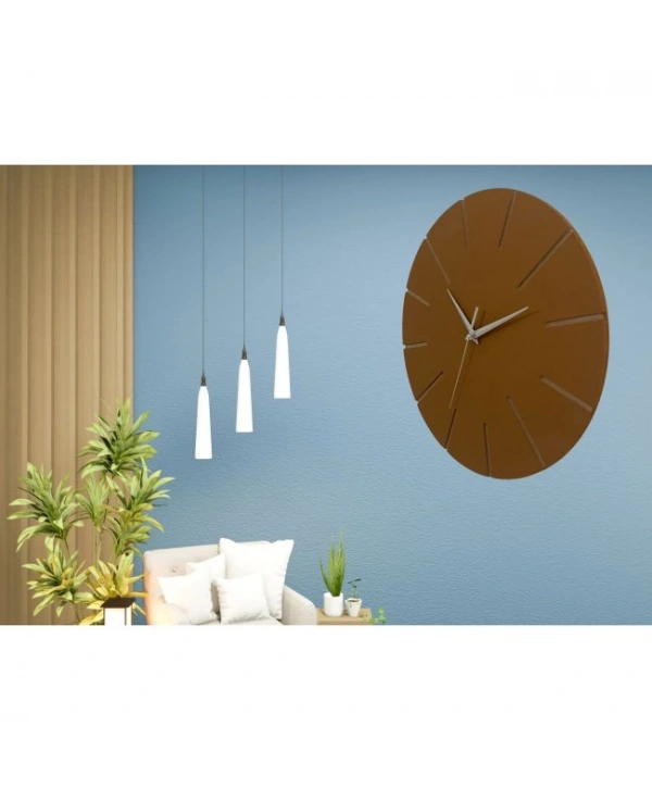 Ahşap Minimal Dekoratif Duvar Saati - 33x33 Cm Kahverengi