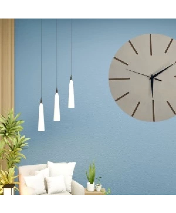 Ahşap Minimal Dekoratif Duvar Saati - 33x33 Cm Krem