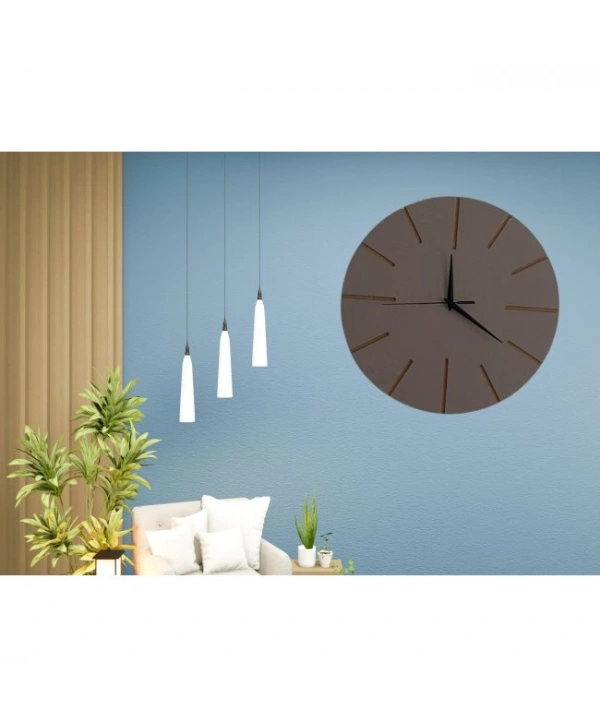 Ahşap Minimal Dekoratif Duvar Saati - 33x33 Cm Vizon