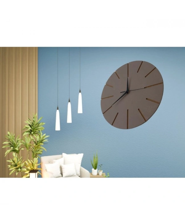 Ahşap Minimal Dekoratif Duvar Saati - 33x33 Cm Vizon