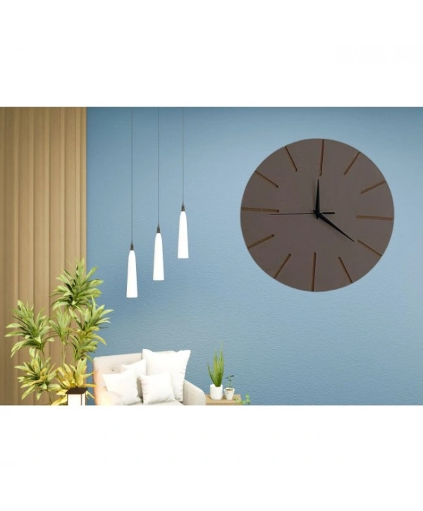 Ahşap Minimal Dekoratif Duvar Saati - 33x33 Cm Vizon