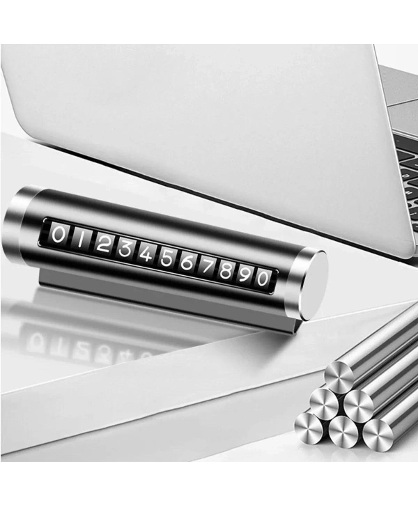 Alüminyum Kasa Siyah Renk Çevirmeli Araç Içi Telefon Numaratörü Park Oto Numaratörü (5047)