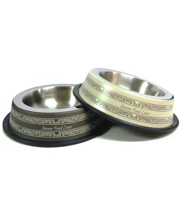 Ankur İşleme Desenli Çelik Mama Kabı 18 Cm