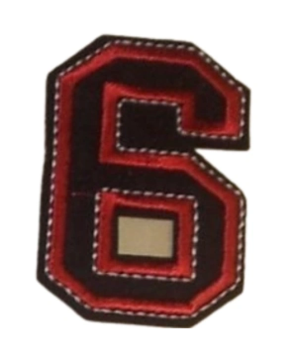 Aplike Ütü İle Yapışan 6  Rakamı  Arma 4x5 Cm