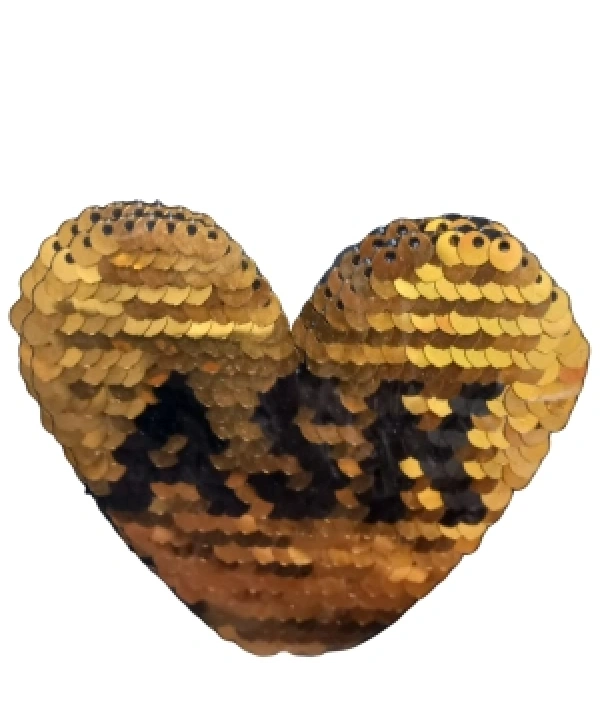 Aplike Ütü İle Yapışan Aşk Yazılı Pullu Sarı Arma 4x4 Cm