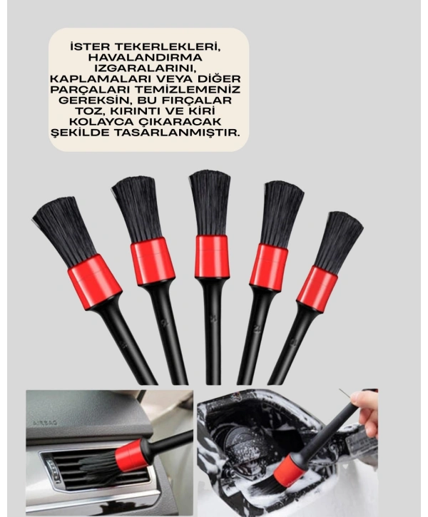 Araba Temizliği İçin 5 Parça Fırça Takımı