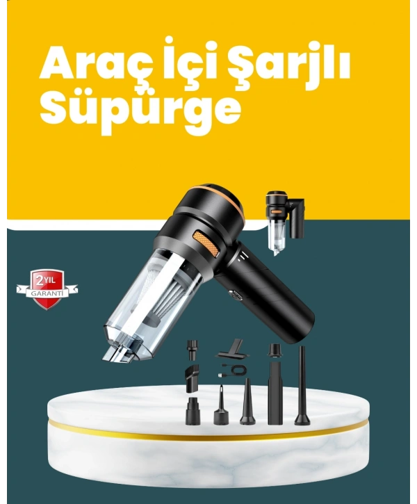 Araç İçi Derinlemesine Temizlik İçin Kompakt ve Ergonomik El Süpürgesi