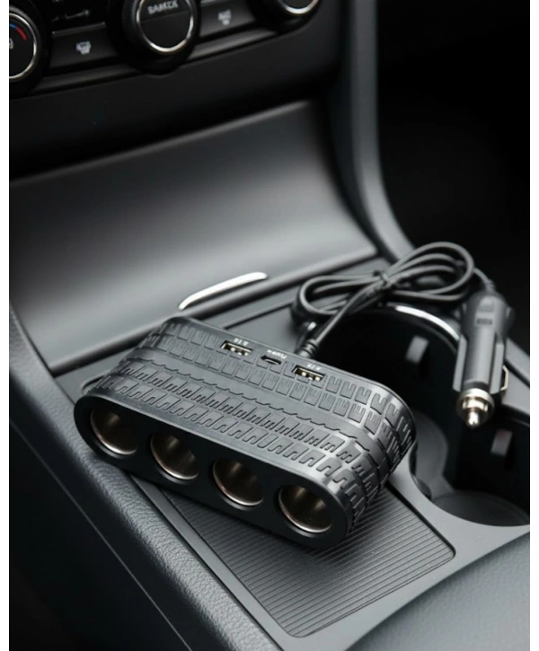 Araç İçi Güç Dağıtıcı 4 Çakmaklık 2 USB 1 Type C Şarj Ünitesi