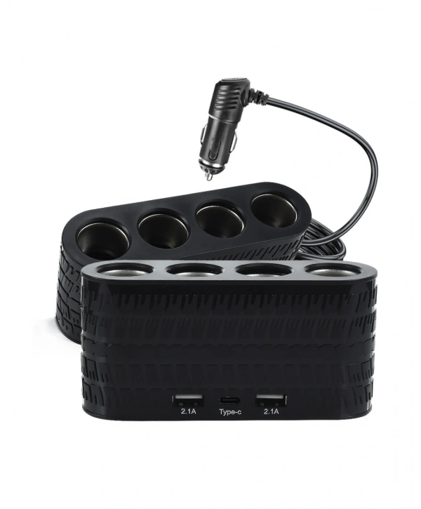Araç İçi Güç Dağıtıcı 4 Çakmaklık 2 USB 1 Type C Şarj Ünitesi
