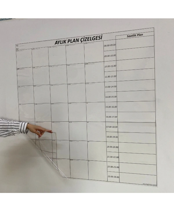 Aylık Planlayıcı Manyetik Duvar Stickerı Takvim Plan Çizelgesi (5047)