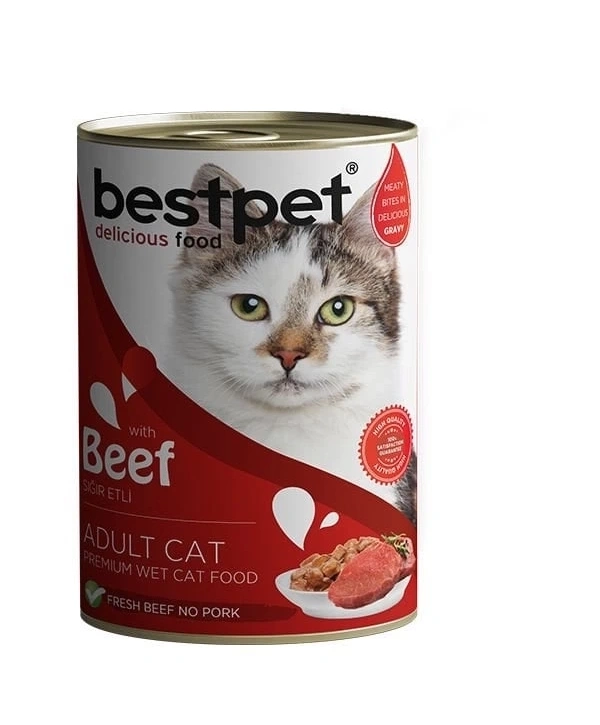 Bestpet Biftekli Gravy Yetişkin Konserve Kedi Maması 400 Gr