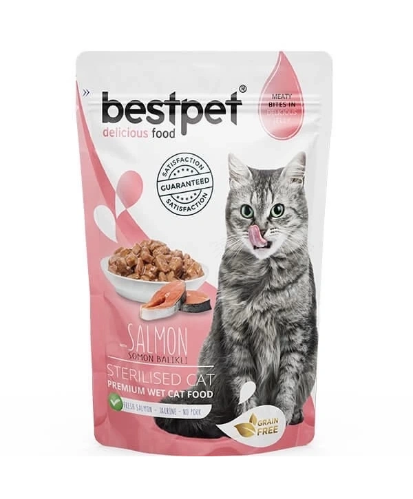 BestPet Sterilised Jelly Pouch Somonlu Kedi Maması 85 Gr