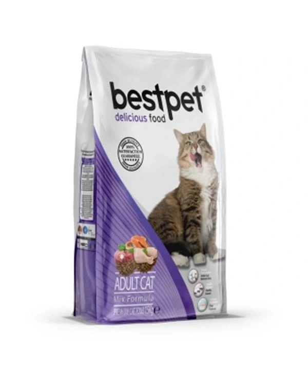 Bestpet Tavuklu Kuzulu ve Balıklı Mix Yetişkin Kedi Maması 15 Kg