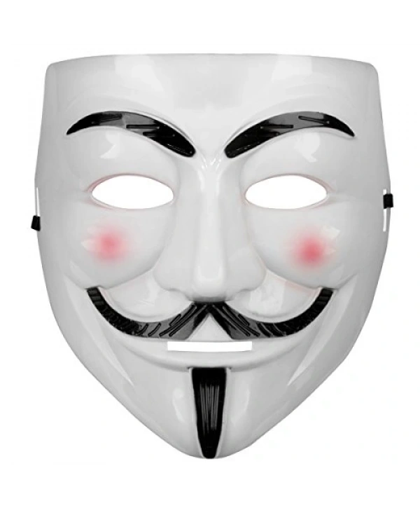 Beyaz Renk Pembe Yanaklı İthal V For Vendetta Maskesi (5047)