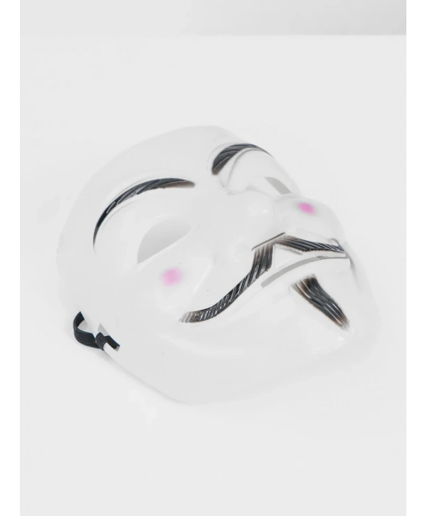 Beyaz Renk Pembe Yanaklı İthal V For Vendetta Maskesi (5047)