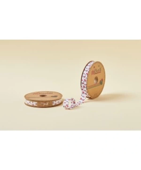 Biye Desenli Katlı A07 Kirazlı 2 Cm 25 Metre %65 Koton %35 Polyester