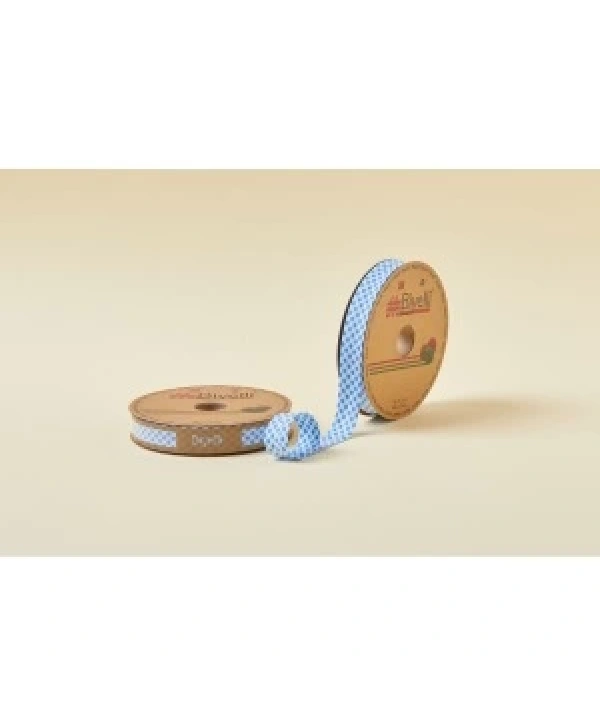 Biye Ekoseli Katlı E01 Mavi 2 Cm 25 Metre %65 Koton %35 Polyester