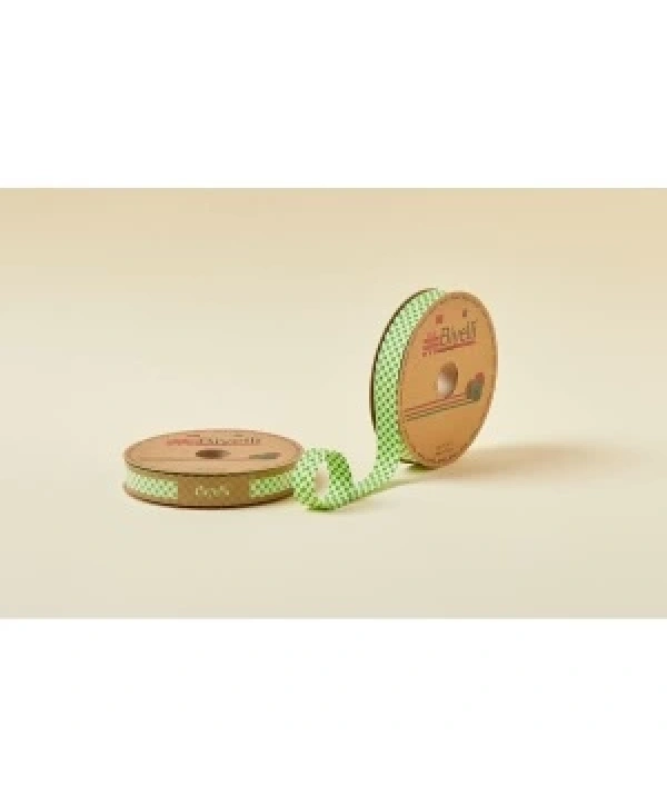 Biye Ekoseli Katlı E05 Yeşil 2 Cm 25 Metre %65 Koton %35 Polyester