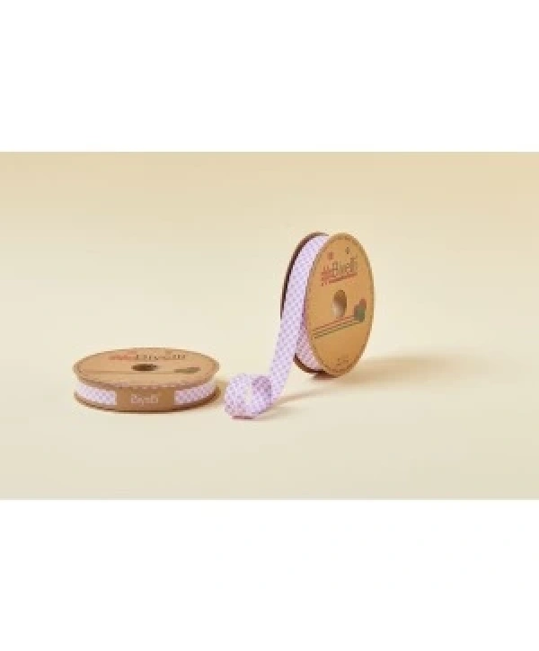 Biye Ekoseli Katlı E07 Lila 2 Cm 25 Metre %65 Koton %35 Polyester