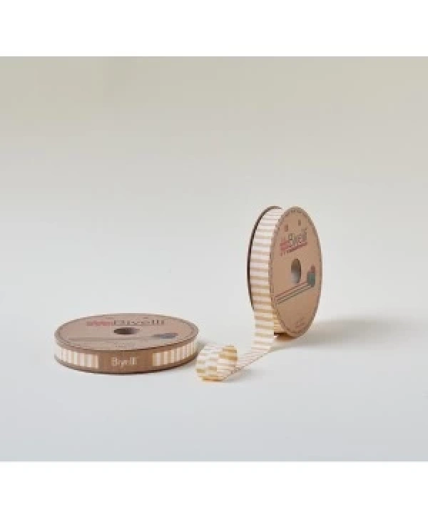 Biye Kalın Çizgili Katlı F06 Sarı 2 Cm 25 Metre %65 Koton %35 Polyester