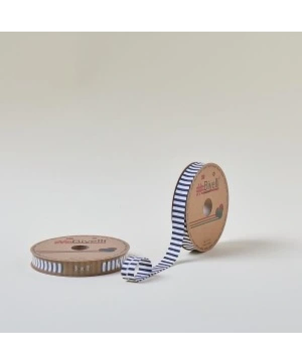 Biye Kalın Çizgili Katlı F10 İndigo 2 Cm 25 Metre %65 Koton %35 Polyester