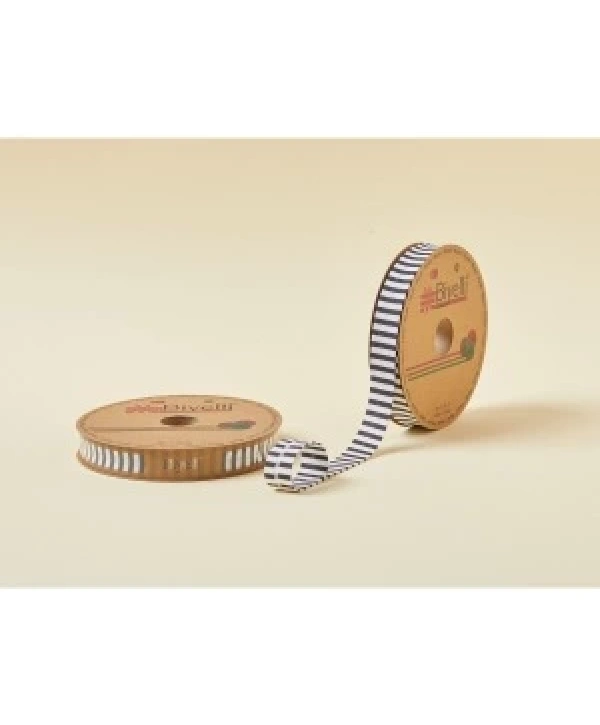 Biye Kalın Çizgili Katlı F11 Siyah 2 Cm 25 Metre %65 Koton %35 Polyester