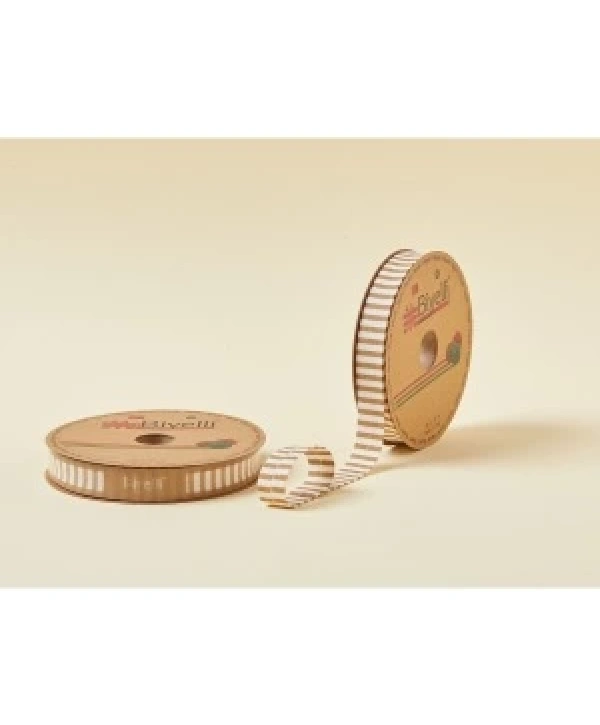 Biye Kalın Çizgili Katlı F13 Bej 2 Cm 25 Metre %65 Koton %35 Polyester