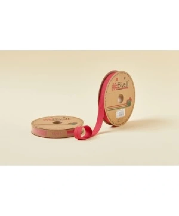 Biye Koton Katlı D34 Koyu Kırmızı 2 Cm 25 Metre %65 Koton %35 Polyester