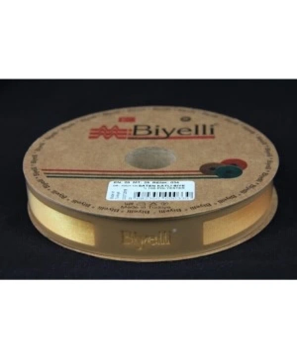 Biye Saten Katlı 034 Sarı 2 Cm 25 Metre %100 Polyester