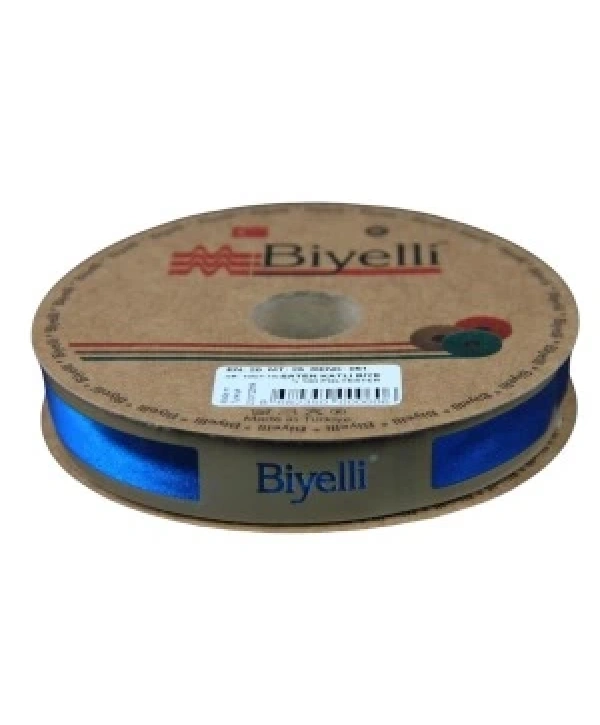 Biye Saten Katlı 061 Petrol Açık 2 Cm 25 Metre %100 Polyester